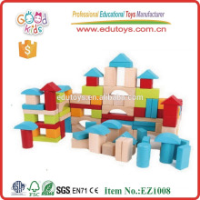 EZ1008 EN71 Утвержденные 100шт Красочные печатные деревянные игрушки для детей